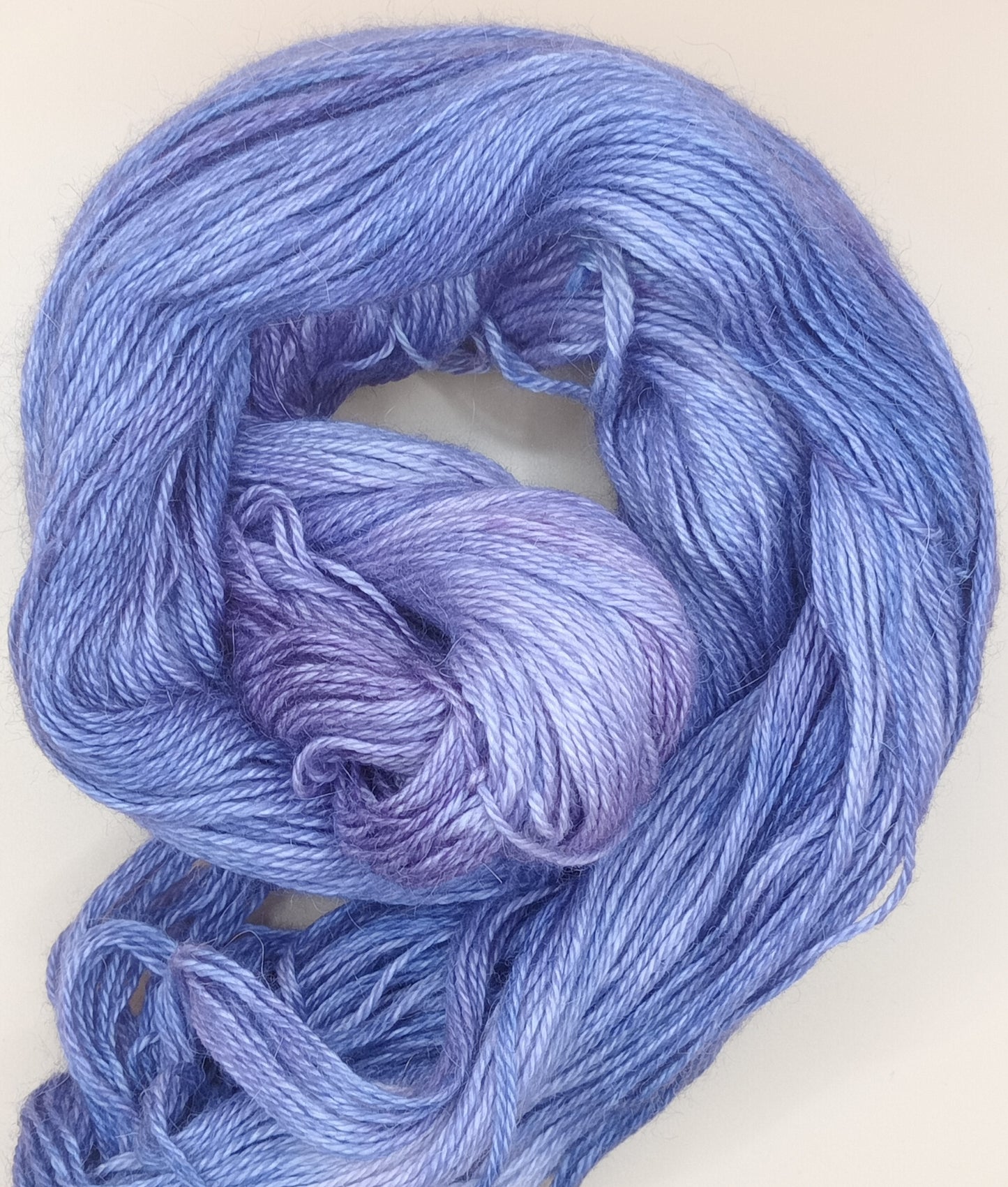 100G Alpaca/Silk/   Cashmere hand dyed 4 ply Yarn- "Amethyst SIlk"