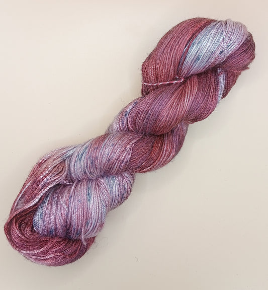 100G Merino/baby Alpaca/Silk hand dyed Yarn 4 Ply- "Red velvet" - SALE