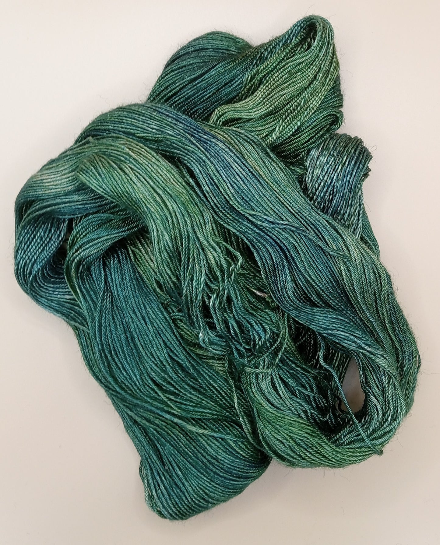 100G Bluefaced Leicester hand dyed 4 ply Yarn- "Emerald Forest" - **SALE**