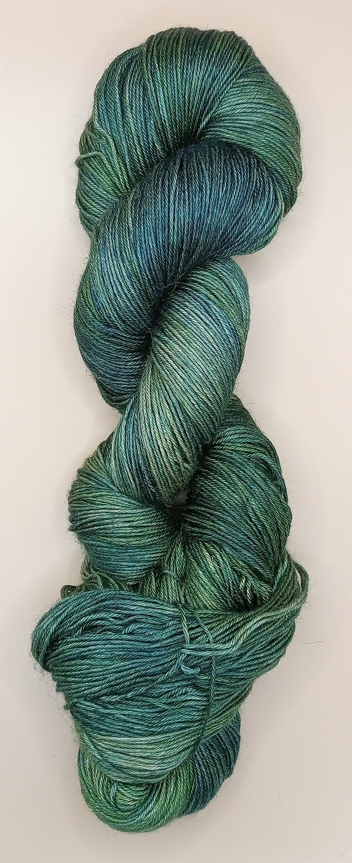 100G Bluefaced Leicester hand dyed 4 ply Yarn- "Emerald Forest" - **SALE**