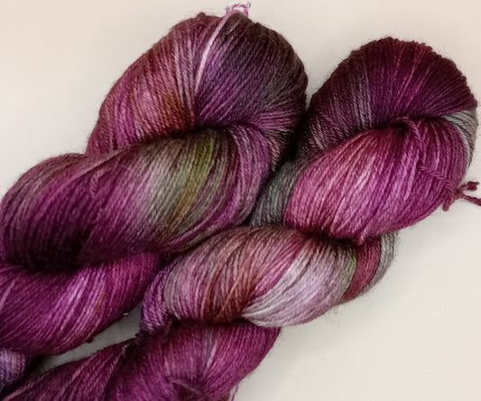 100G Bluefaced Leicester and silk hand dyed Lace Weight Yarn- "Curiosity on Mars"