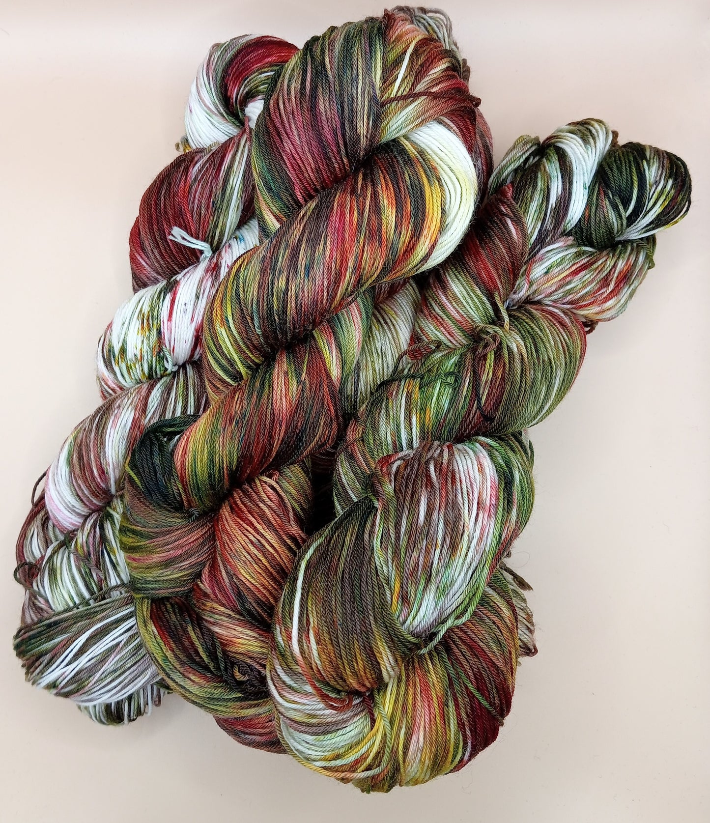 100G hand dyed Merino/Nylon luxury sock yarn - "Rustic Retreat"