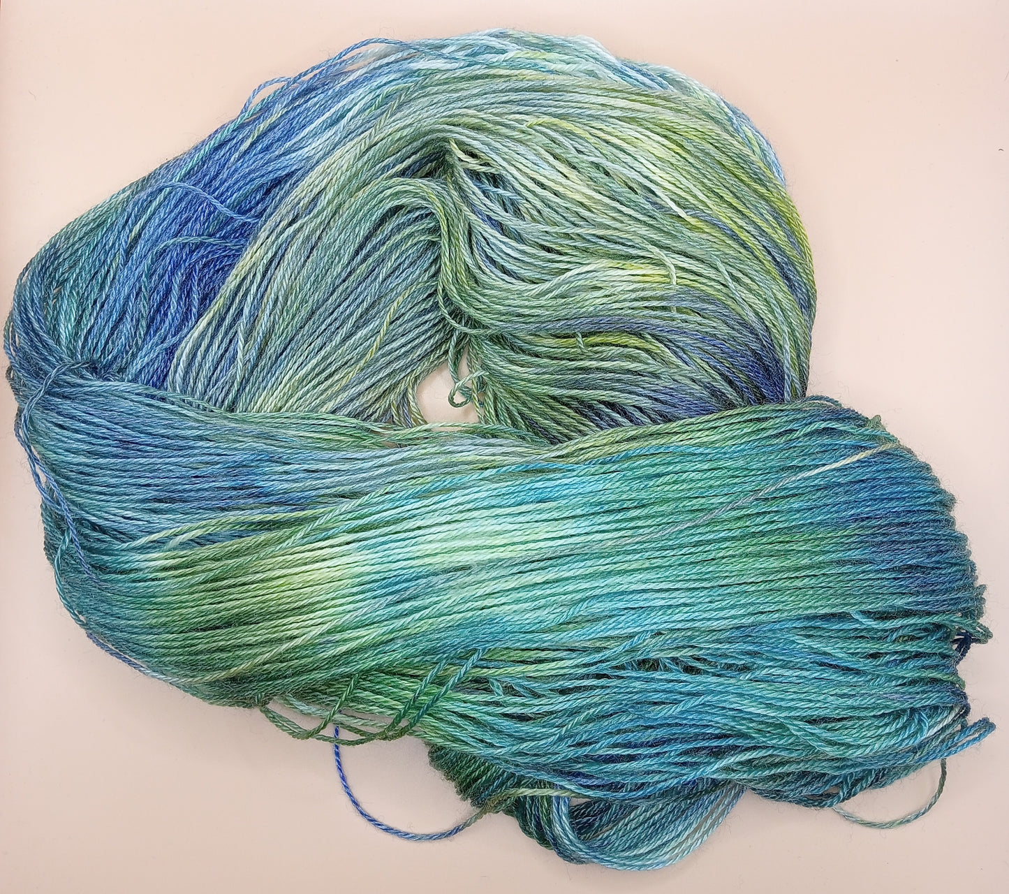 100G Merino/Tencel hand dyed luxury Yarn 4 Ply- "Peacock"