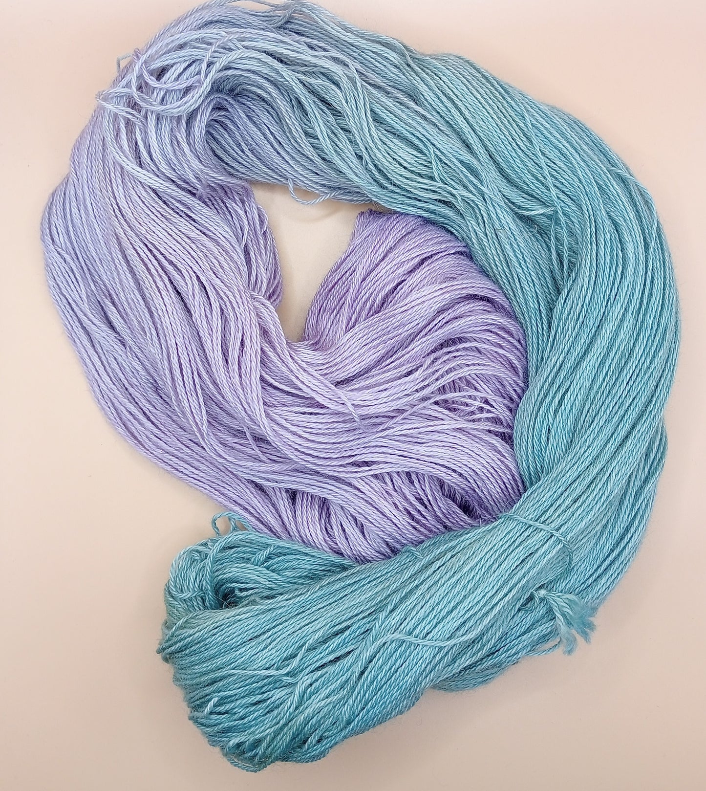 100G Alpaca/Silk/   Cashmere hand dyed 4 ply Yarn- "Amazonite"