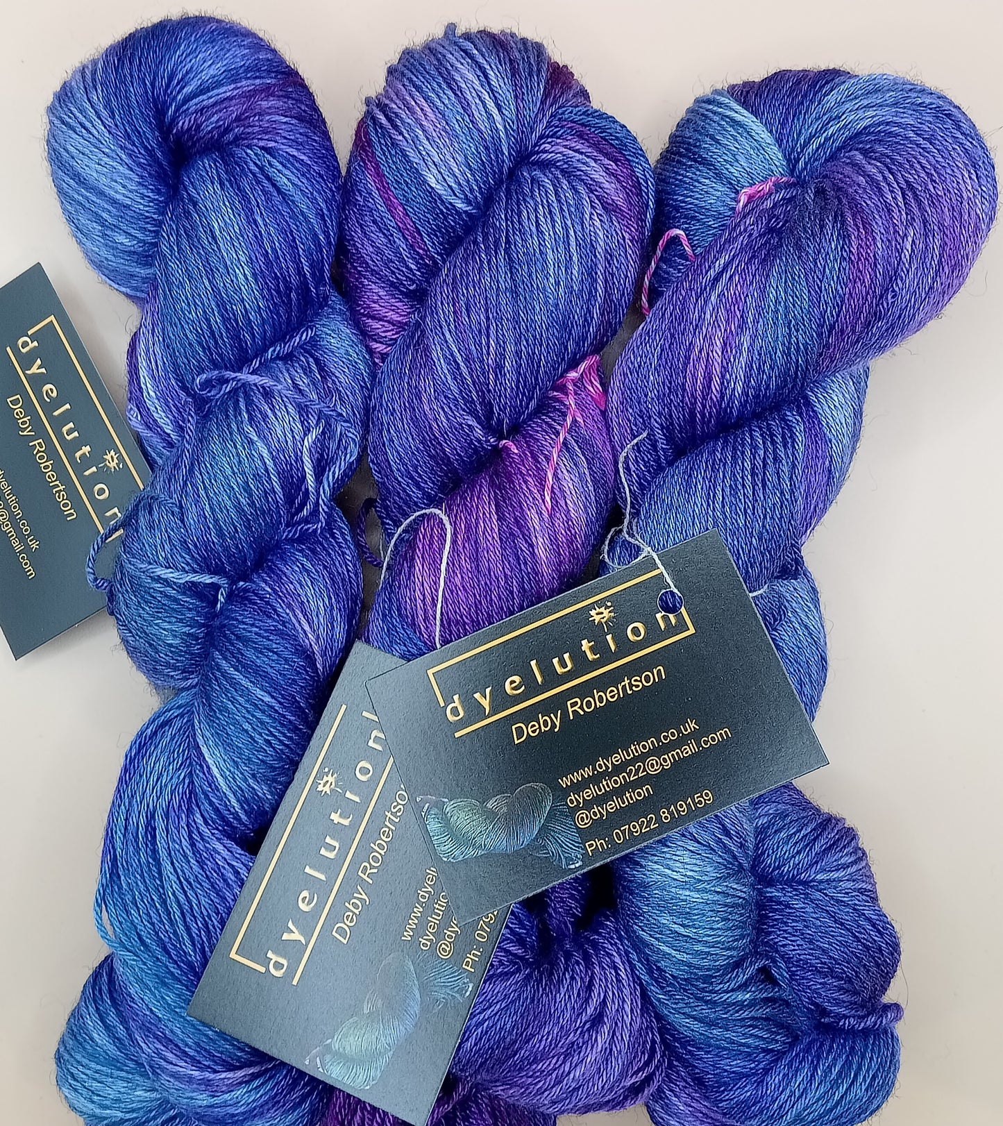 100G Bluefaced Leicester and silk hand dyed 4 ply Yarn- "Pandora"