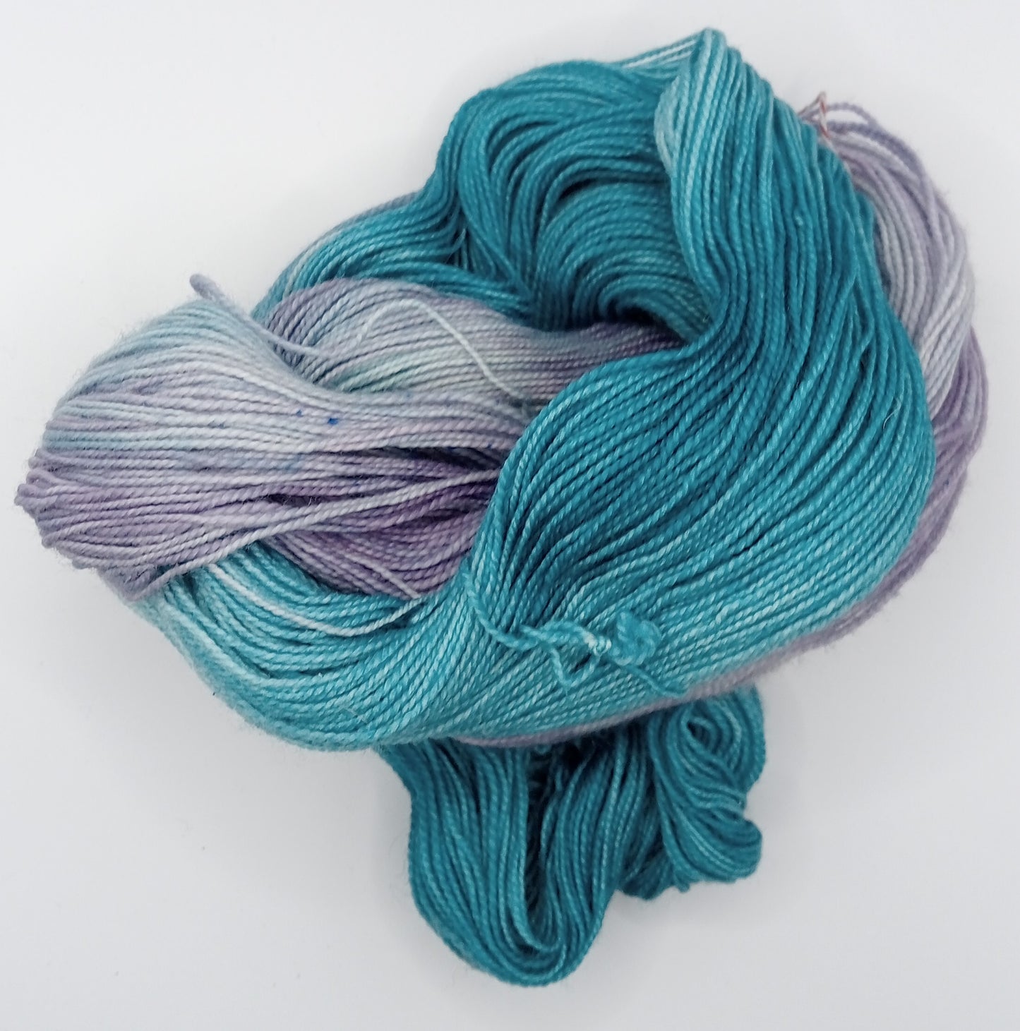100G hand dyed Bluefaced Leicester/Nylon High Twist sock yarn - "Aurora Reef"