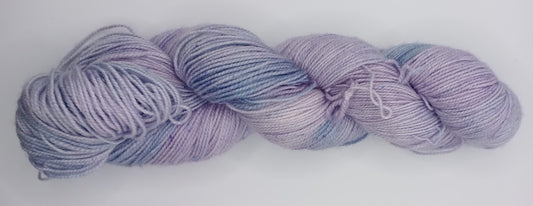 100G hand dyed Bluefaced Leicester/Nylon High Twist sock yarn - "Lilac"