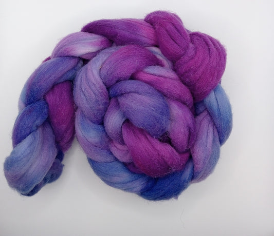 100G Rambouillet hand dyed fibre combed top - "Galaxy"