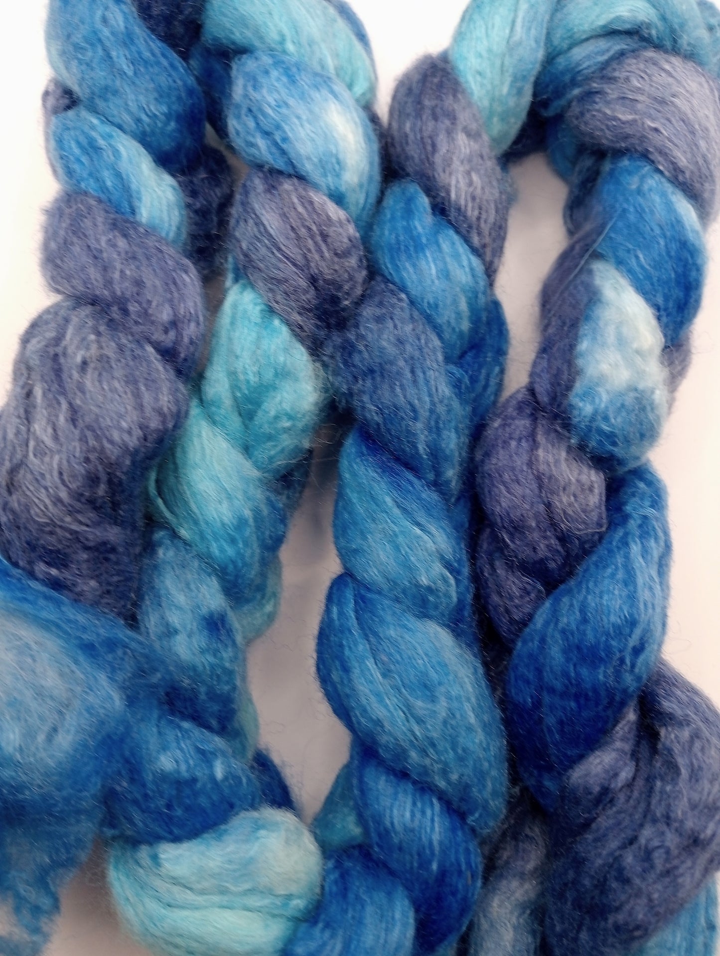 100G Merino/Silk hand dyed fibre combed top - "Royal"