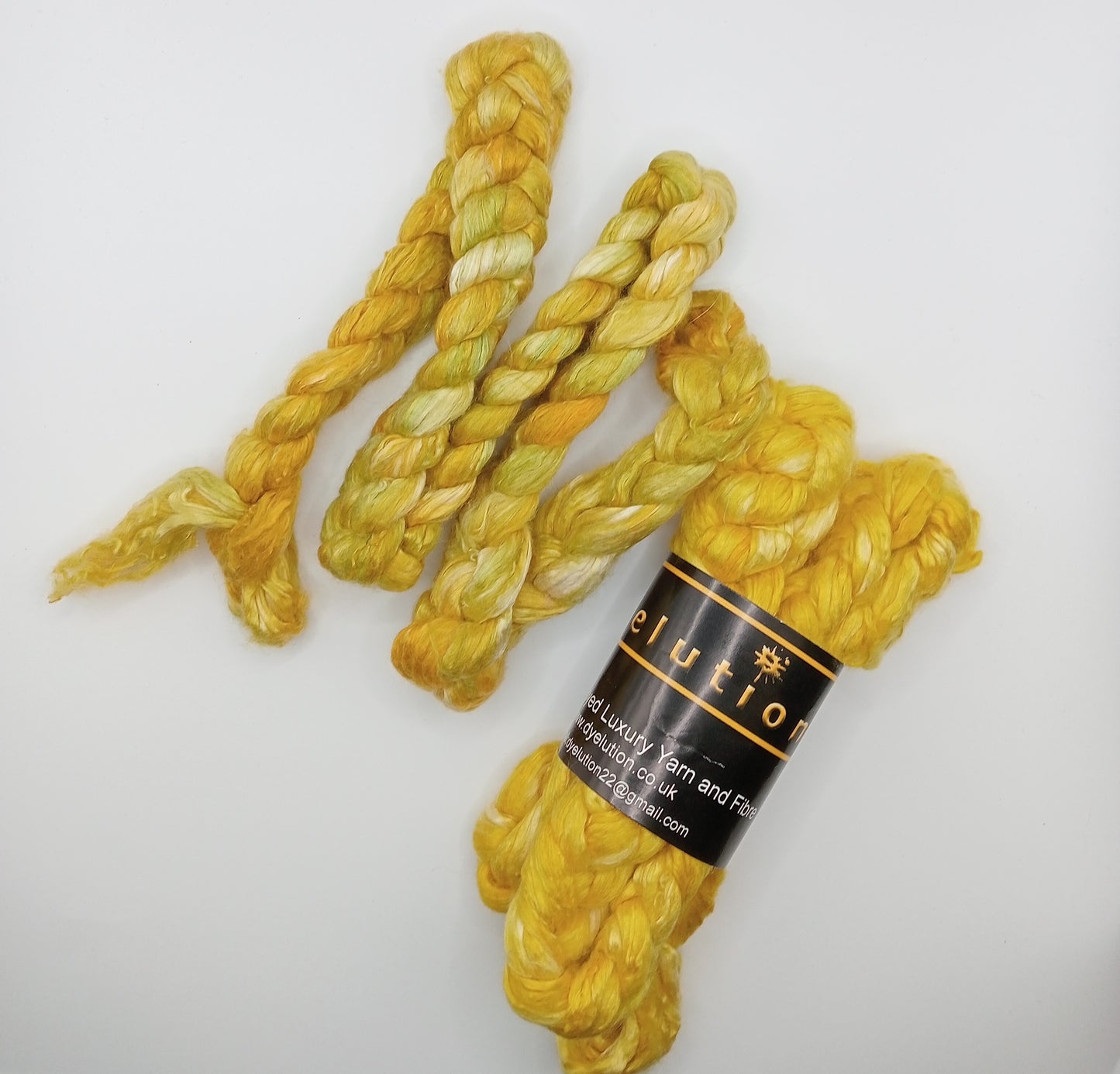 50G 'A' Grade Pure Mulberry Silk- "Sunflower Yellows" Hand Dyed Luxury