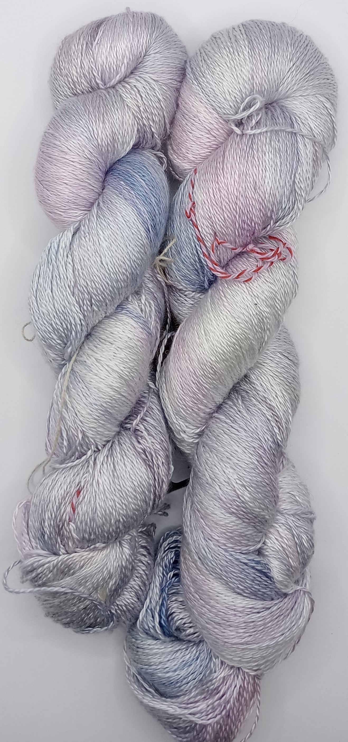 100G 'A' Grade Pure Mulberry Silk- "SIlver" Hand Dyed Luxury Lace weight