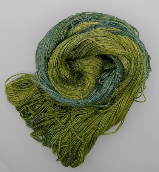 100G Alpaca/Silk/   Cashmere hand dyed 4 ply Yarn- "Bushmans Friend"