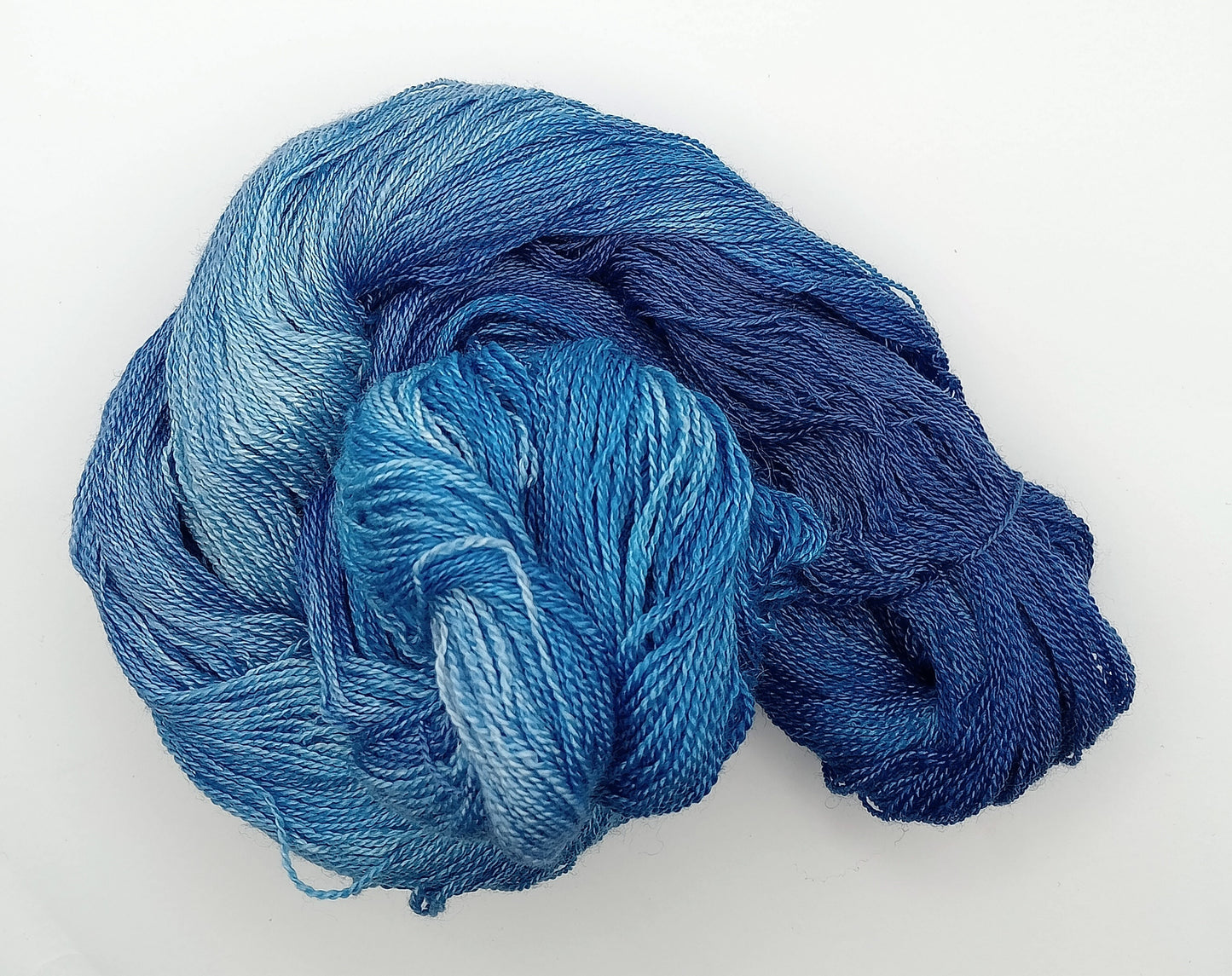 100G Merino/Silk hand dyed Lace weight Yarn- "Ocean Depths"