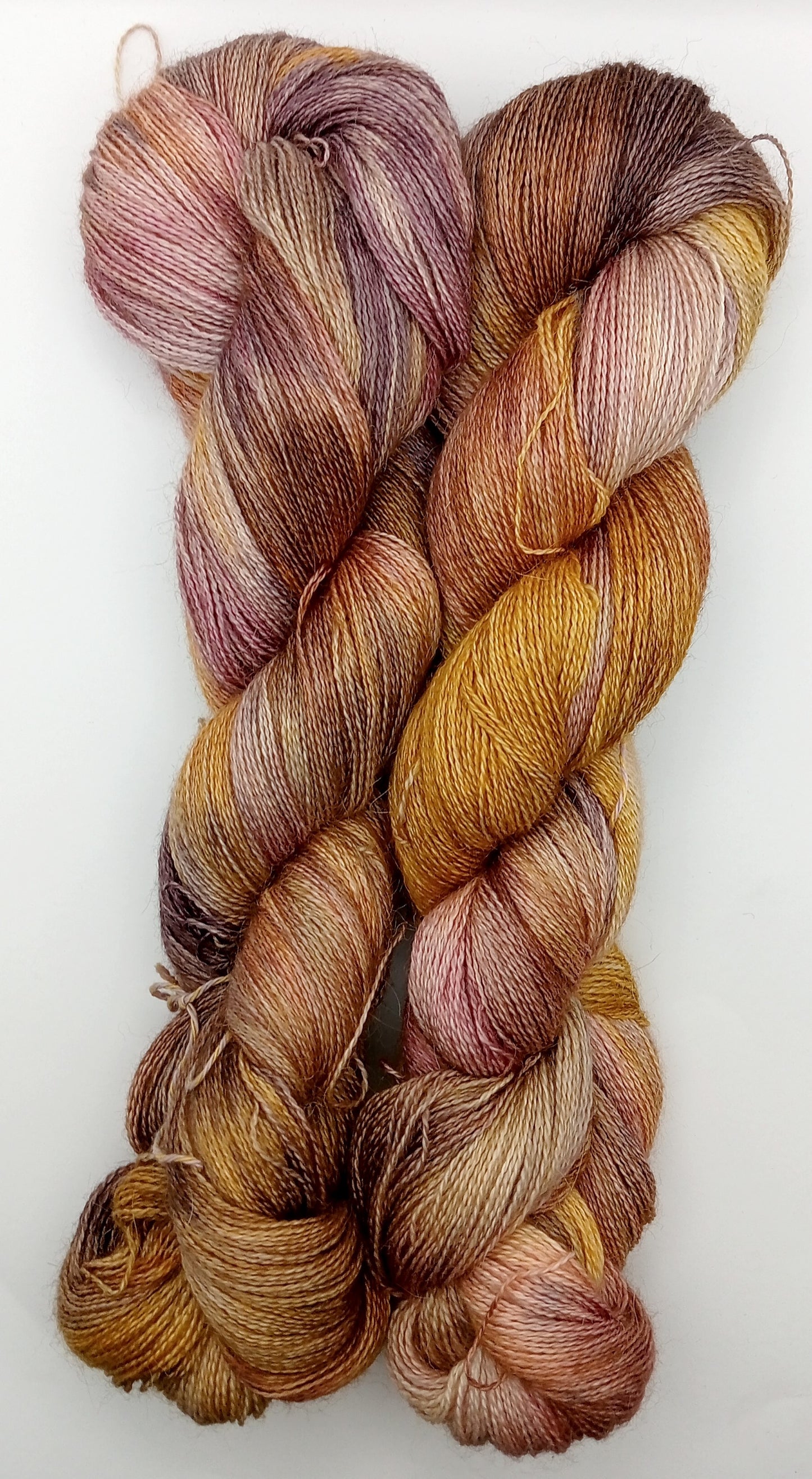 100G Alpaca/Silk/   Cashmere hand dyed Lace Weight Yarn- "Mordor"