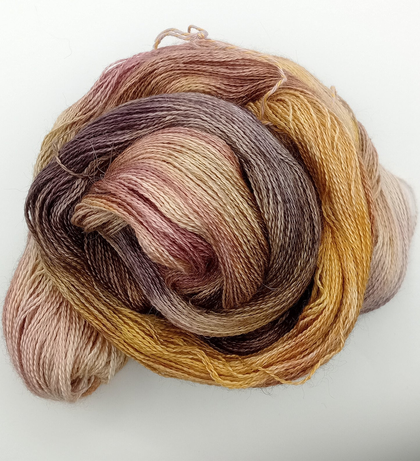 100G Alpaca/Silk/   Cashmere hand dyed Lace Weight Yarn- "Mordor"