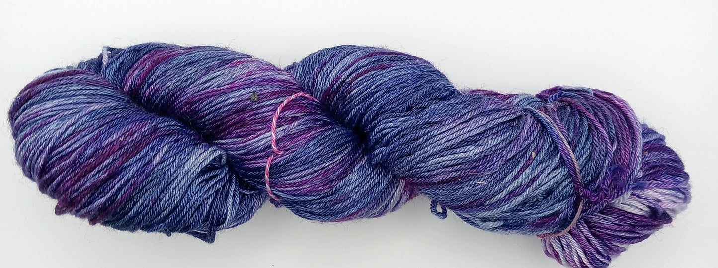 100G BFL/Silk hand dyed 4 ply Yarn- "Interstellar"