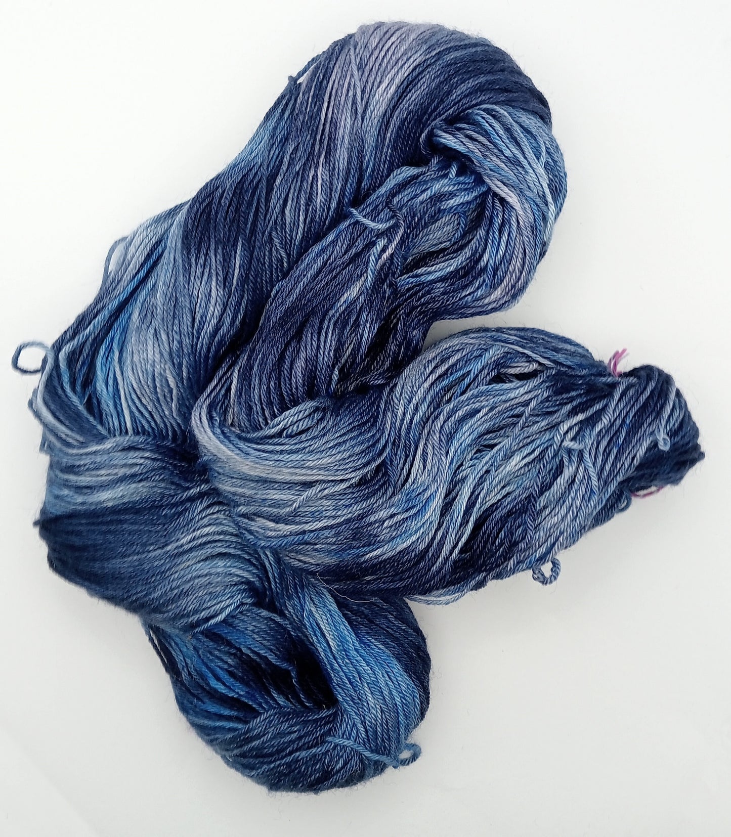 100G BFL/Silk hand dyed 4 ply Yarn- "Ice Cap"