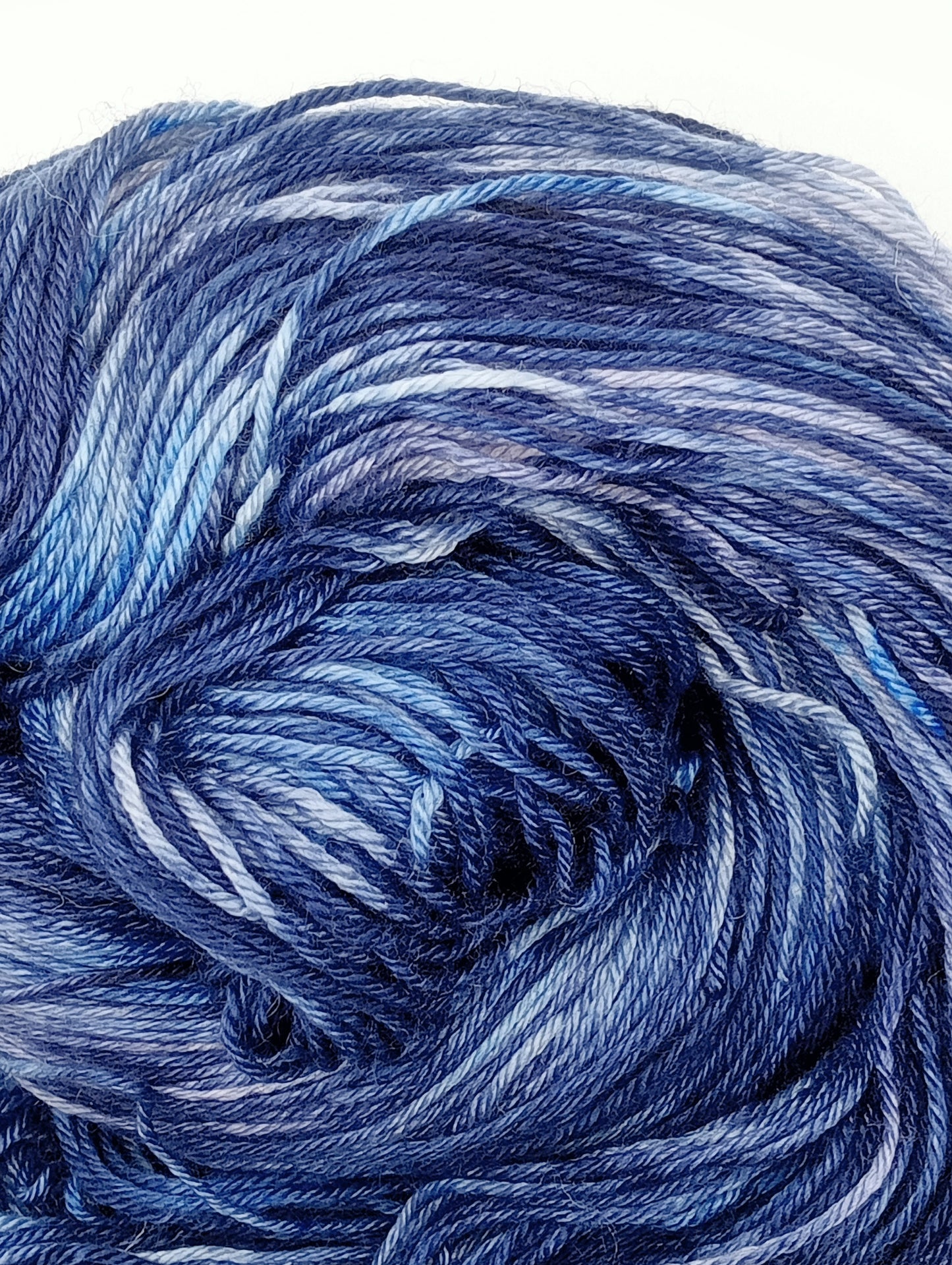 100G BFL/Silk hand dyed 4 ply Yarn- "Ice Cap"