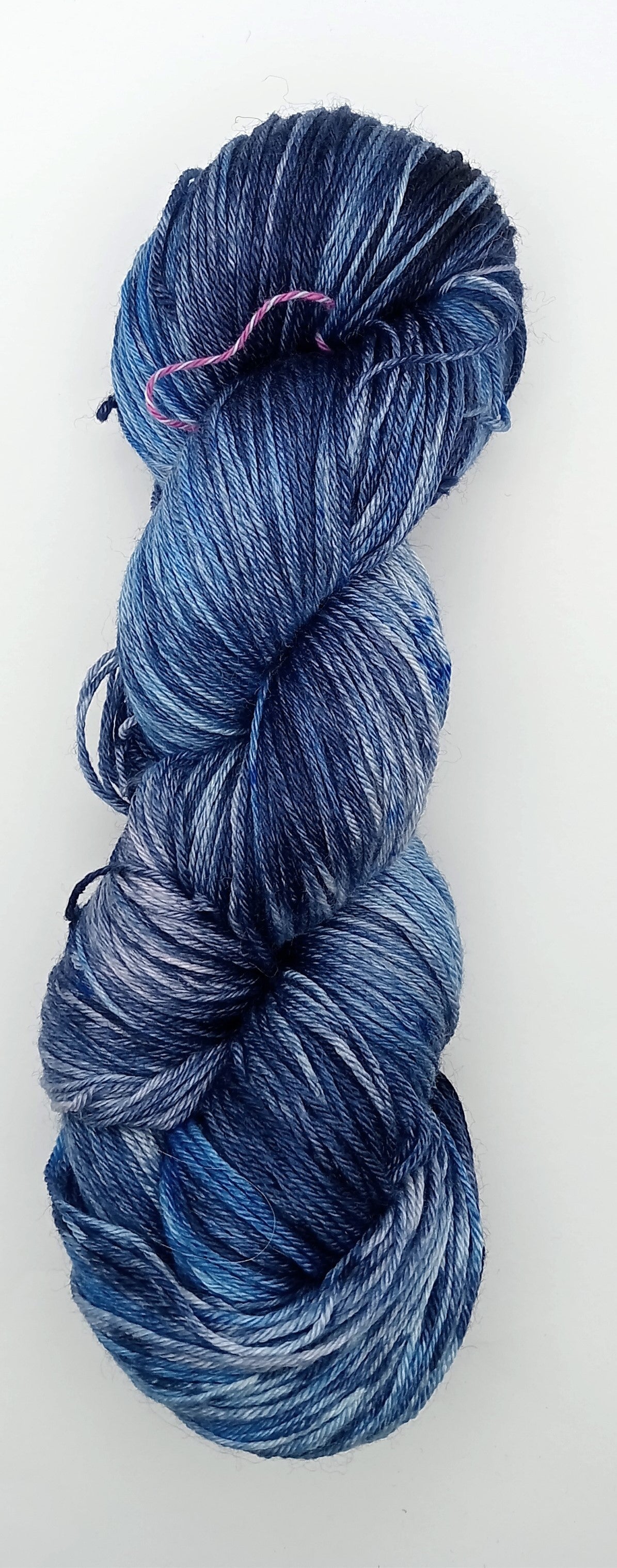 100G BFL/Silk hand dyed 4 ply Yarn- "Ice Cap"