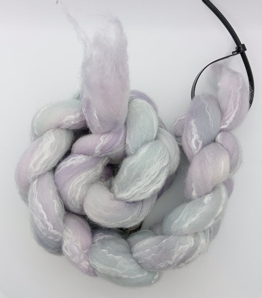 100G Merino/Tencel luxury fibre blend of hand dyed fibre combed top - "Macaroons"