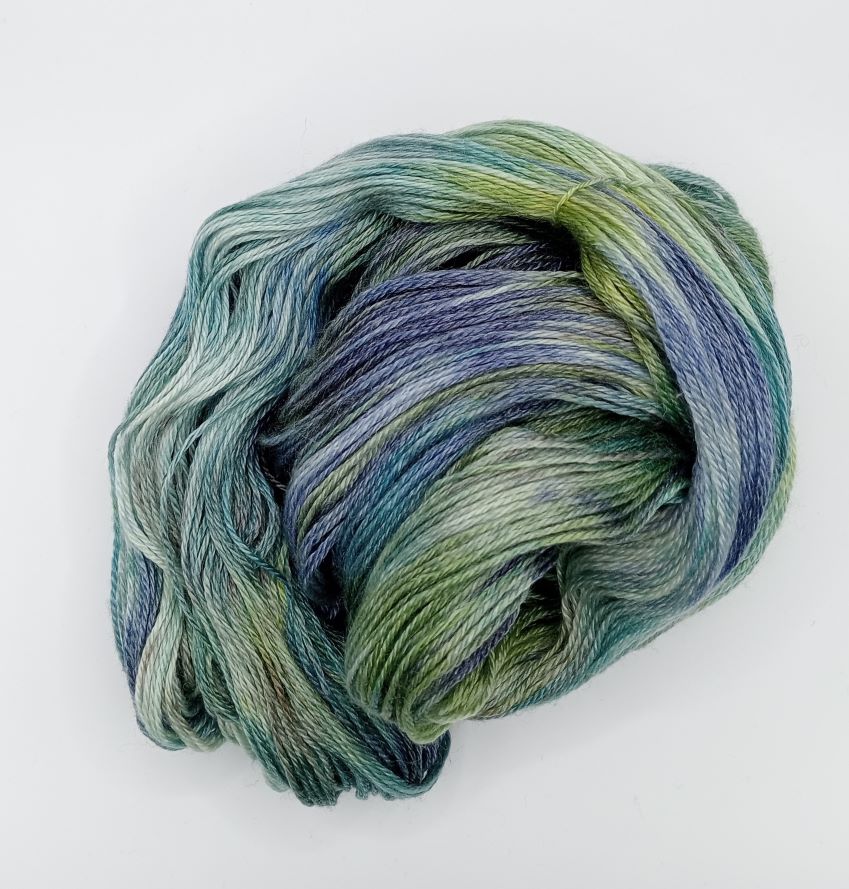 100G Merino/Tencel hand dyed luxury Yarn 4 Ply- "Peacock"