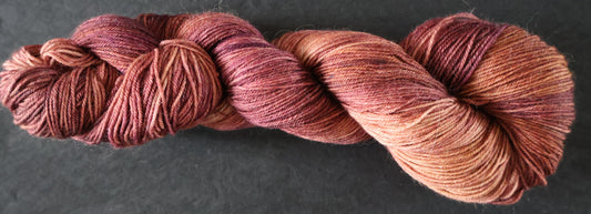 100G Merino/baby Alpaca/Silk hand dyed Yarn 4 Ply- "Sienna Elegance"