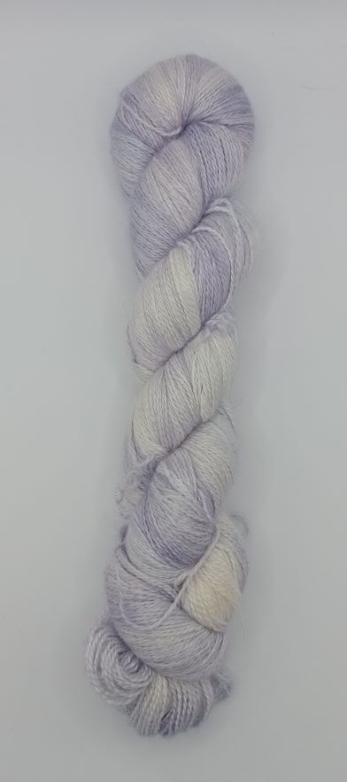 100G Baby Alpaca/Silk/Cashmere hand dyed Lace Weight Yarn- "A Touch of Frost" **SALE ITEM